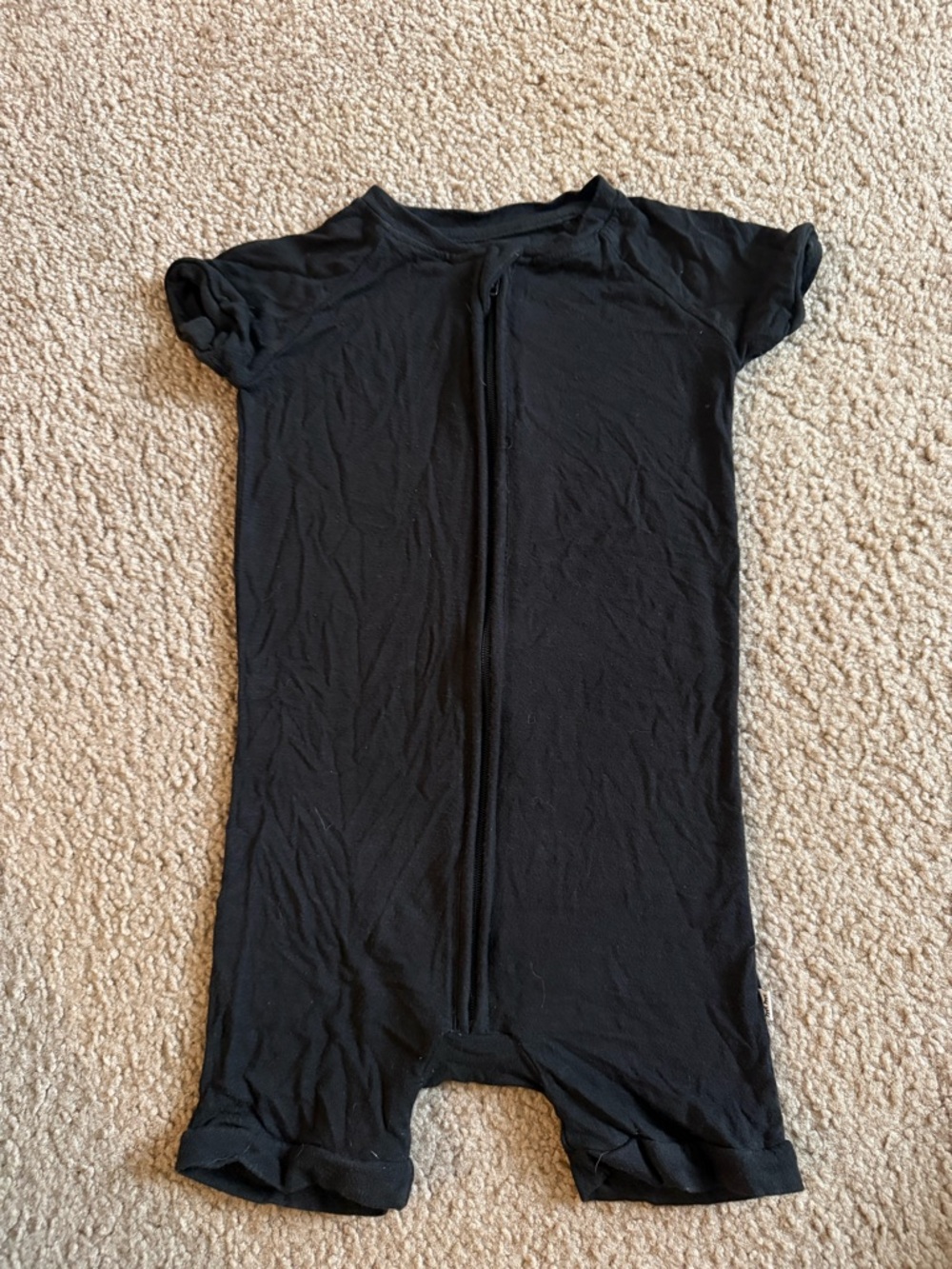 Little Sleepies Black Short-Sleeve Zip One-Piece